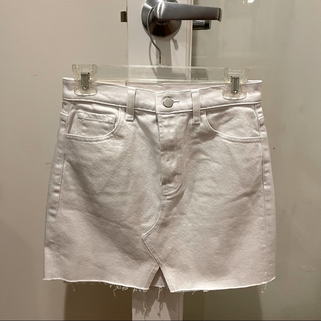 J Brand High Rise Jules White Denim Skirt